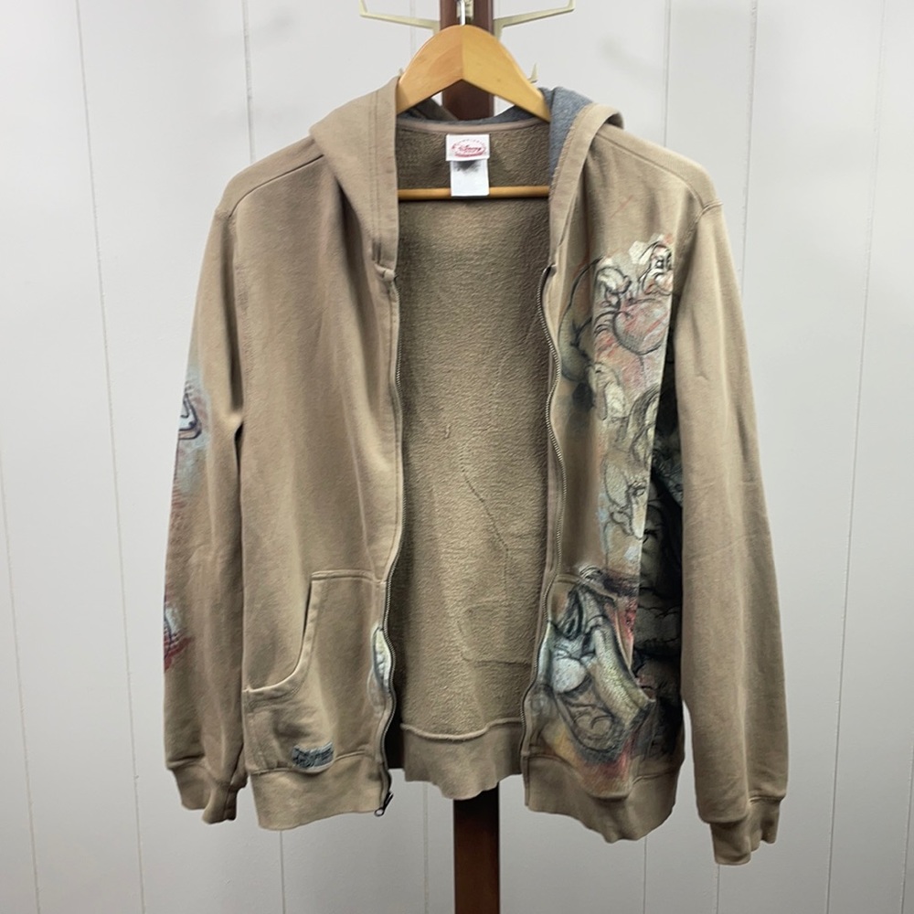 Disney Store Studio Collection Tan Grumpy Full Zip Hoodie Sweater - Picture 3 of 7